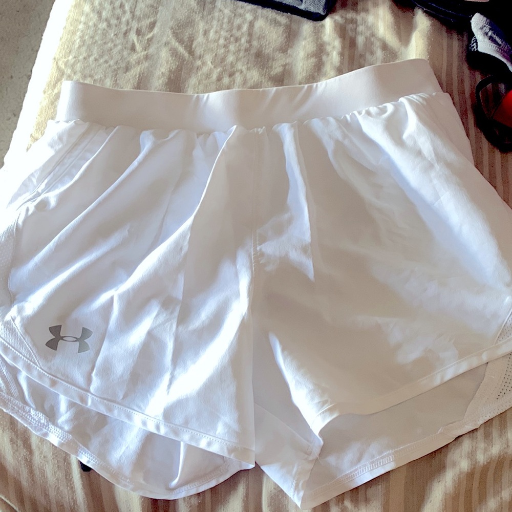 Athletic shorts. White. Loose fit
